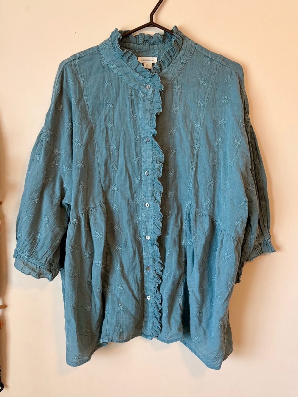 Sundance 3/4 Sleeve Peasant Blouse - Picture 2 of 7